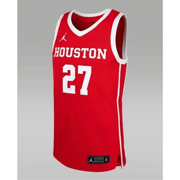Nike NWT Jordan Houston Cougars #27 Replica Basketball Jersey Red 2XL - Picture 2 of 5
